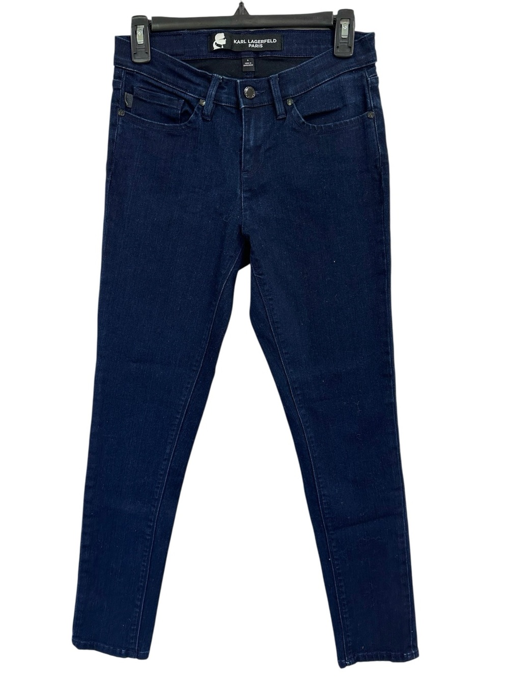 Karl Lagerfeld $149 tapered leg Jeans dark rinse mid-rise 28" waist